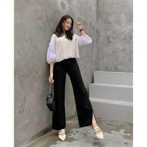 Celana Jeans Wanita Belah: Celanah High Waist Kulot & Boyfriend Jeans Terbaru