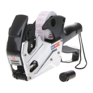 A Line 8 Digits Price Tag Labeler with Labels Roll+ Ink MX-H813 Price Labeller Gun Label paper For labeling Price Gun Ink Roller 8 Digits Price Tag Labeller Gun Tagger Machine Heavy Duty Portable Pricing Gun Marker Price Tag Label Gun Price Tagger Gun