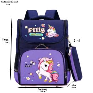 KP-COD Tas Ransel Anak Perempuan Terbaru 2023 / Tas Gendong Anak Sekolah TK SD/SMP/tas animasi Kartun Filly/Tas Kanvas Lokal