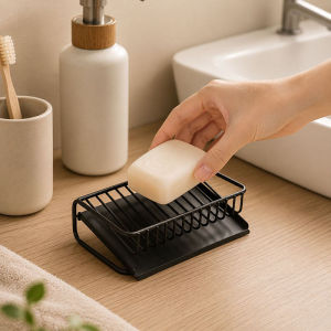 Plastic Soap Dish with Drain Rack Drainage Shower Soap Rack Multifunctional Storage Racks for Soap Dishcloth Detergent
