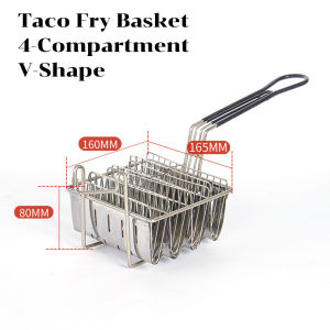 Taco fry basket Strainer basket Taco shell deep fryer basket Rounded grip for comfortable Hook design Thickened frame