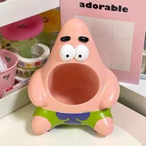 TINGTIAN Stationery Storage Patrick Star Pen Holder Cosmetic Holder Large Capacity Stationery Box Kawaii Multifunctional  Organizer  Ornaments