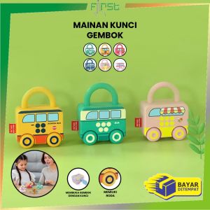 FH-M318 Mainan Puzzle Key Set Anak Mainan Kunci Gembok Motif Transportasi / Mainan Edukasi Anak Puzzle Matching Lock / Key Lock Car Kids Import