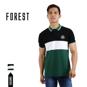 Forest Soft Pique Cotton Colour Block Short Sleeve Cut & Sew Polo T Shirt | T Shirt Lelaki - 621329