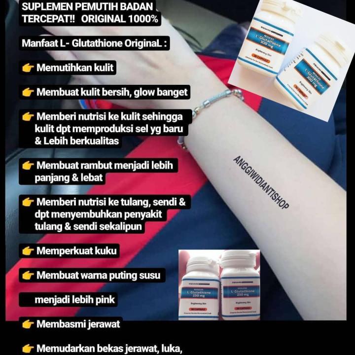 manfaat l glutathione Suplemen Pemutih kulit pencerah penghilang stretchmark L-Gluthatione ASLI  ORIGINAL