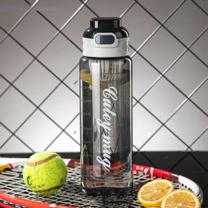 LIUJIR PP Bình nước thể thao 1000ml Chống rò rỉ Sức chứa lớn Ấm đun nước thể thao ngoài trời Bình tập thể dục di động Chống rơi Cốc nhựa nhiều màu Hoạt động ngoài trời