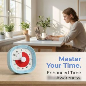 GUHEHARD Time Management Visual Timer 60-Minute Self-discipline Kitchen Countdown Reminder Multifunctional Visualization Electronic Childrens Timer for Kitchen Cooking