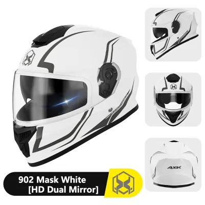 AXK 902 Dual Visor Modular Motorcycle Helmet with Explosion-Proof Visor - DOT Certified Unisex Breathable Comfortable Fit - New