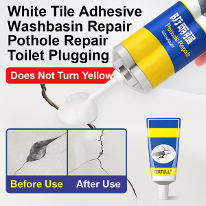 Strong Bonding Waterproof Ceramic Repair Adhesive For Toilet Sink Bathtub Instant Fix Anti-Yellowing High-Low Temperature Resistance Home Renovation