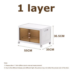 【SG Stock】Magnetic Double Opening Folding Storage Box/Cabinet Wardrobe Transparent Foldable Home Clothes Snacks Storage Cabinet Locker