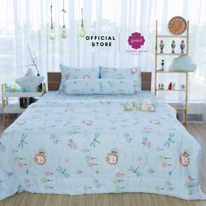 Ga chun mỏng Tencel kid 100% sợi tencel mềm mại by Grand họa tiết dễ thương ( 1 ga + vỏ gối)