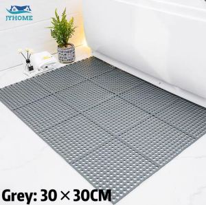 JYHOME Bath Mat Square PVC Waterproof Mat Bathroom Anti-Skid and Leak Proof DIY Bathroom Floor Shower Mat