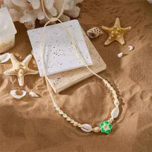 SIXIS Bohemian Vòng cổ vỏ sò Vỏ sò Dây thừng dệt thủ công Dây chuyền hoa Nghệ thuật Hoa ngọt ngào Vòng cổ Bohemian Dành cho phụ nữ