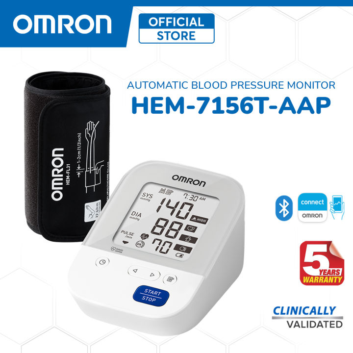 Omron HEM7156TA Automatic Upper Arm Blood Pressure Monitor BPM Digital w/ Bluetooth
