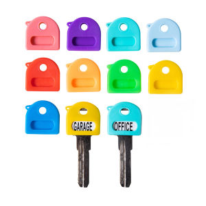 9pcs Topper Key Holder Multicolor Label Key Cap Covers Elastic Organizer Tags Keyring Rings