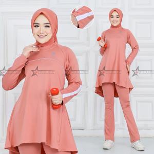 Setelan olahraga wanita muslimah Setelan baju olahraga senam perempuan jogging senam tenis badminton