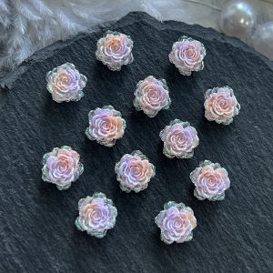 DIY Hoa hồng nhiều màu sắc(9.2 * 9.1mm) không lỗ làm từ acrylic tự làm bằng hạt cườm phụ kiện trang sức bán sỉ A08