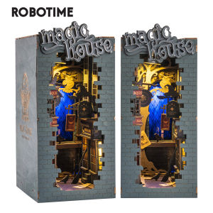 Robotime Rolife สมุดงาน DIY 4แบบบ้านไม้ขนาดเล็กพร้อมตุ๊กตาเฟอร์นิเจอร์ชุดของเล่น TGB