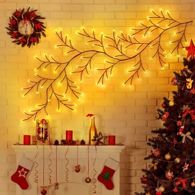 1.9m USB 96LED Willow Branch Lamp Night Light Room Wall Decoration Christmas Decoration Tree Light