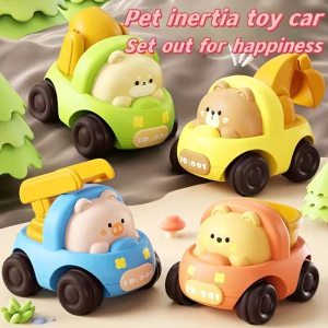 4Pcs set Baby Car Toy Montessori Boy Inertial Cars 0-3 years old Baby Educational Gift Pull Back Vehicles Toy