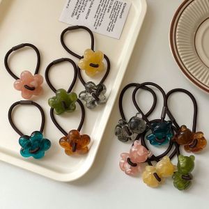 PTK52 สง่างามเรียบหรู อีลาสติก เชือกผมหางม้าสูง หมีสำหรับเด็ก ที่มัดผมหางม้า โบว์สำหรับผูก พลาสติกทำจากพลาสติก เชือกรัดดอกไม้ ยางรัดผม ผูกผมหวาน ที่คาดผมผู้หญิง