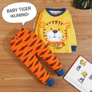 Klik Mds Setelan Baju Tidur Anak Bayi laki-laki Usia 0-18 Bulan Motif Baby Tiger