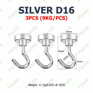 PANDA [Pengiriman Cepat] Gantungan Magnet Hook 3PCS D16-D25 360° Gantungan magnet kuat Gantungan magnetik Magnetik Hook Gantungan alat masak spatula utensil Gantungan baju Gantungan alat perkakas