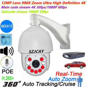 12MP 4k PoE dạng bán cầu tốc độ cao PTZ IR 300M IP Camera HIKVISION giao thức 4G Sim thẻ ngoài trời màu sắc tự động theo dõi 8MP IP Camera