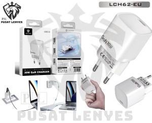 LCH62 - Batok LENYES LCH-62 30W GaN Fast Charging Adaptor Kepala Charger Port Type C