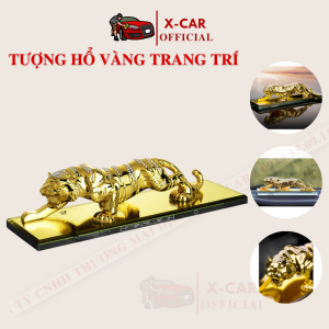 Tượng hổ vàng đính đá -Tượng phong thủy trang trí để taplo ô tô - Bàn làm việc ( Không kèm nước hoa)
