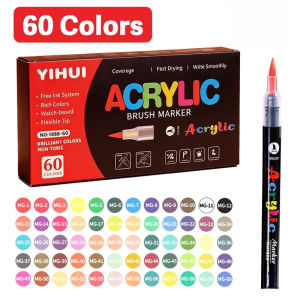 12/24/36/60 Colors Acrylic Paint Marker Art Supplies Painting Marker Pen Set Straight Liquid