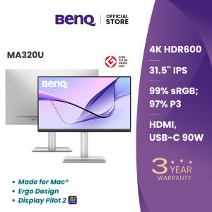 BenQ MA320U I 32" 4K Nano Matte I Monitor Made for Mac I 90W USB-C I HDMI I Windows I Ergo Design