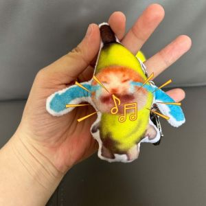VCH Stuffed Doll Crying Sound Banana Cat Keychain Plush Banana Cat Doll Banana Cat Doll Pendant Cute Phonating Classmate Gifts