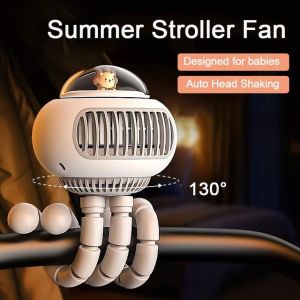 Summer Baby Stroller Fan Portable Desk Baby Bed Car Seat Fan USB Rechargeable Mini Fan Stroller Accessories