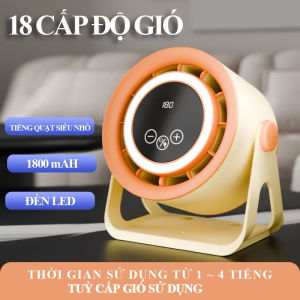 Quạt Tích Điện Đa Năng Để Bàn Treo Tường Có Đèn Led Cảm ứng