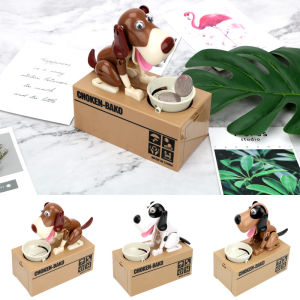 Cartoon Robotic Dog Steal Coins Storage Box Plastic Automatic Stealing Coin Money Saving Box Piggy Banks Gift for Kids USD EUR
