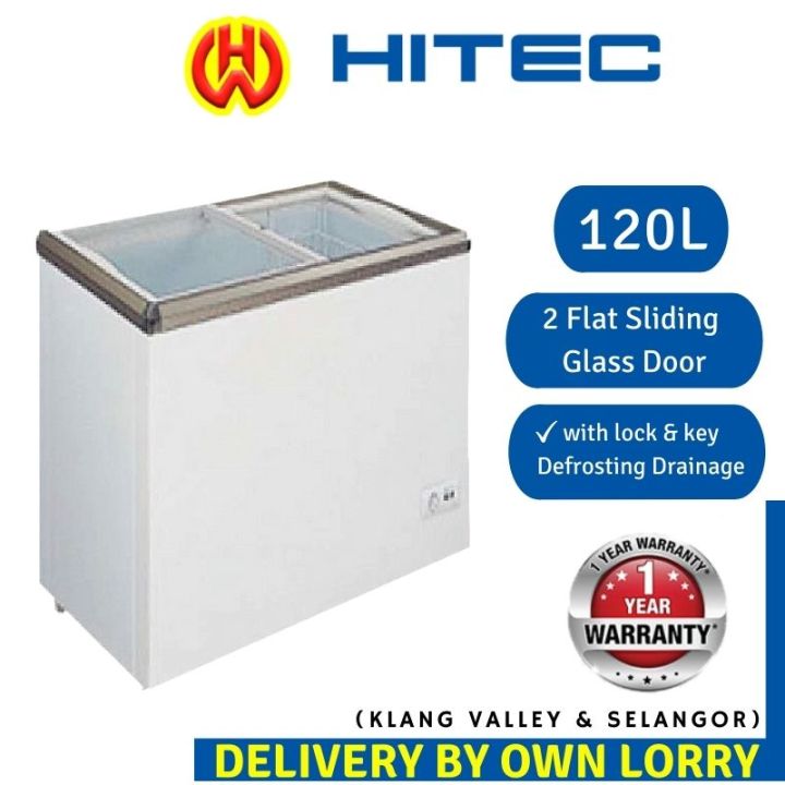 HITEC Glass Top Freezer (120L) HFZC189GT Flat Sliding Chest Freezer Lazada