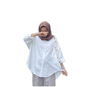 Kemeja Linen Oversize Atasan Wanita Model Korean