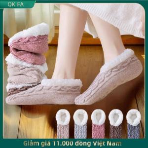 QK FA ✨ Mới nhà Dép vớ mùa đông dày velet ấm sàn vớ phụ nữ tuyết Vớ ngủ thảm vớ chống trượt vớ yoga
