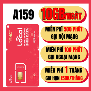 Sim Mobifone A159 Data Mạnh 300GB/Tháng Full Tốc Độ Cao Dùng 1 Tháng Đầu Không Cần Nạp Tiền Ship COD Toàn Quốc | FREESHIP - CHƯA KÍCH HOẠT