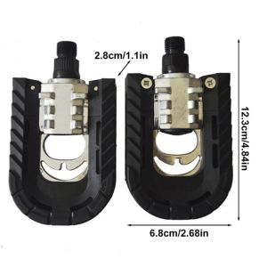 MUQZI 14mm Thread Bicycle Pedal Aluminum Alloy Reflective Sheet Folding Pedal Bike Universal Safety Warning Mountain Bike Pedals Bicycle Parts