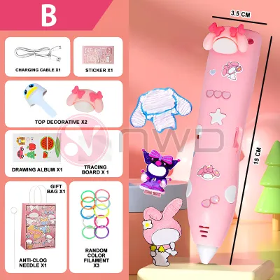 《 𝗖𝗢𝗢𝗟 𝗙𝗟𝗢𝗪 》 3D Printing Pen Set Kids DIY Drawing Art Craft Kit Educational Toy Pen 3D 3D打印笔 NWD