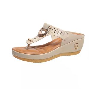 [Free Shipping] WomenS Large-Size Summer New Arrivals: Beach Flip-Flops Wedge-Heeled Sandals And Roman-Style Sandals