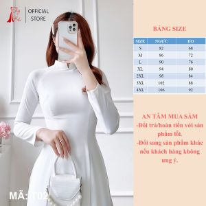 Áo Dài Trắng Học Sinh Đi Học May Sẵn Lụa Mỹ Đẹp Cổ Truyền Thống Tay Dài Cho Nữ Sinh 2 Tà T02
