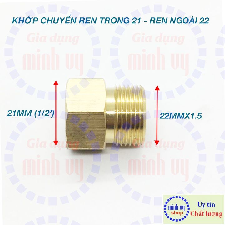 Đầu chuyển ren trong 21mm (1/2') sang ren ngoài 22mm | Lazada.vn
