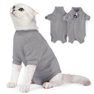 OUTOPEN Breathable Cat Recovery Suit Anti-licking Soft Pet Jumpsuit Practical Adjustable Cat Suit Vest For Small Dog Cats