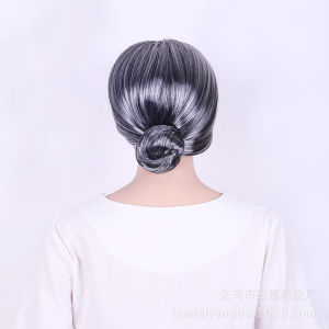 Ancient costume wig old lady wig theatrical performance wig ballroom dance wig gray-haired grandma wig gray wig for women headpiece