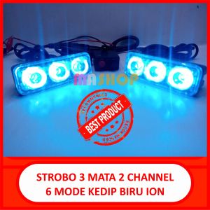 strobo 3 mata led blue ion 2 channel 6 mode nyala kedip