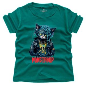 MONSTAHOP KIDS ( Kaos Anak ) Kaos Anak Laki-Laki Perempuan Motif KUCING HITAM JAKET Bahan 24s