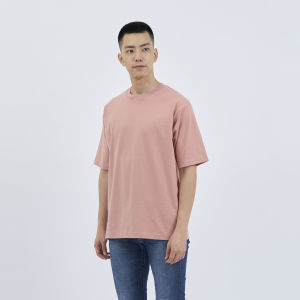 Kaos Polos Pria Oversized Lengan Pendek Bahan Katun Combed 24s Warna Dusty Pink